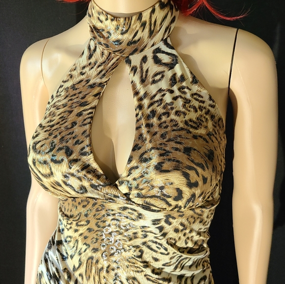 CANTANA Exotic Metallic Look 🐆 LEOPARD HALTER TOP - Picture 13 of 16